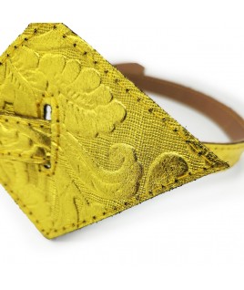 Geometrical Belt in Gold Leather